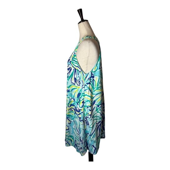 Lilly Pulitzer Dress Women Medium Blue Achelle Pool Blue Stay Cool Swing Mini - Picture 7 of 11